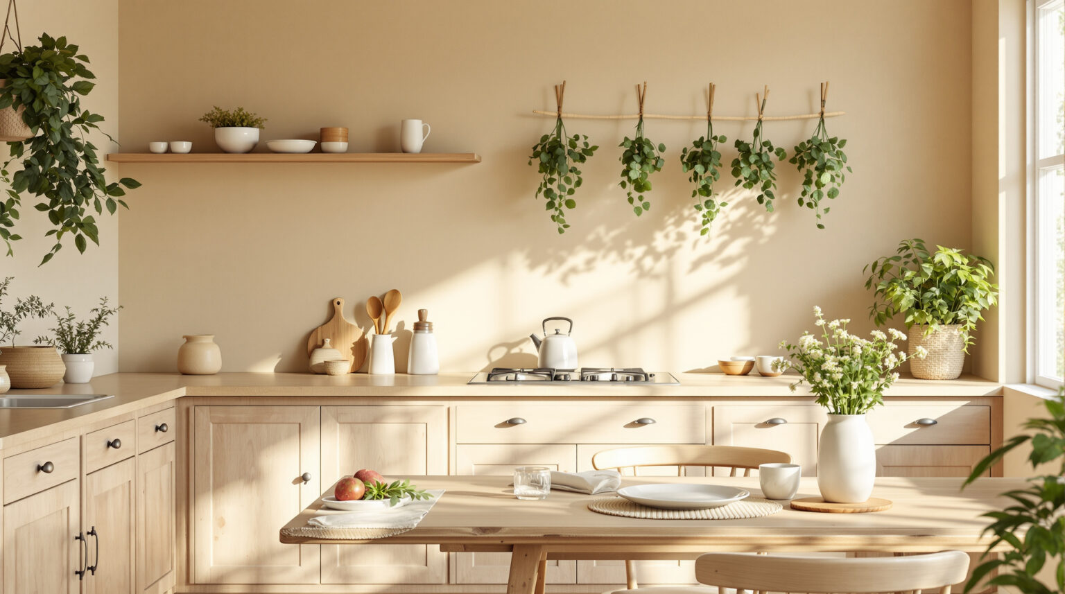 Cuisine beige et bois : 10 idées inspirantes pour une décoration chaleureuse et élégante